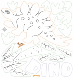 Stegosaur, Wall Stickers for Coloring