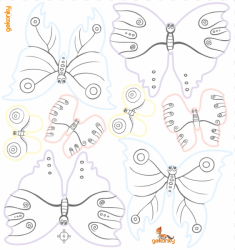 Butterflies, Wall Stickers for Coloring