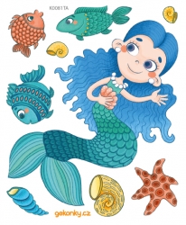 Mermaid, decal for fabric