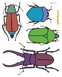 Beetles, decal for fabric