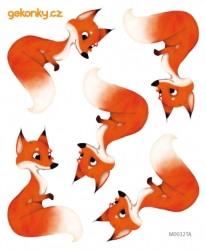 Foxes, decal for fabric 