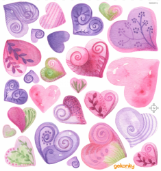 Hearts 4, reusable fabric wall stickers