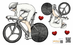 Cyclist, possibility of coloring, decal for fabric
