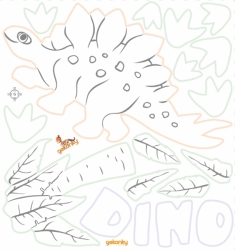 Stegosaur, Wall Stickers for Coloring