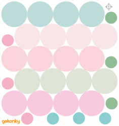 Polka Dots Collection of spring flowers, reusable fabric wall sticker/decal