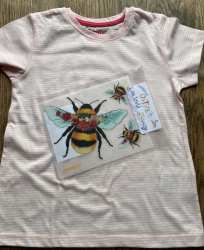 Bumblebee with Flowers, decal for fabric