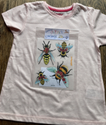 Flower Bees, decal for fabric