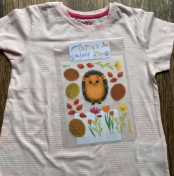 Hedgehog, decal for fabric
