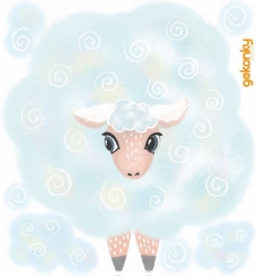 Agnes The Little Sheep - mini, reusable fabric wall decals - kopie