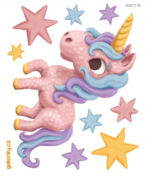 Pink Unicorn, decal for fabric