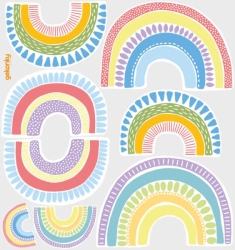 Rainbow World, reusable fabric wall decals