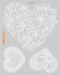 Lace Heart, decal for fabric