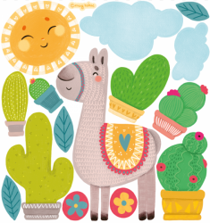 Tessie The Llama, fabric wall decals