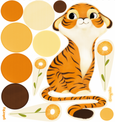 Bert The Tiger, reusable fabric wall decals