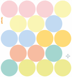 Polka Dots Color mix, reusable fabric wall sticker/decal