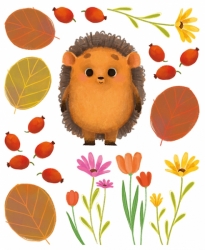 Hedgehog, decal for fabric