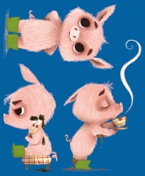 Piggy Albert, decal for fabric