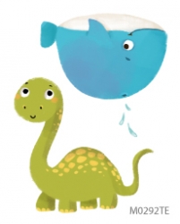 velryba a DInosaurus, nažehlovačka, menší