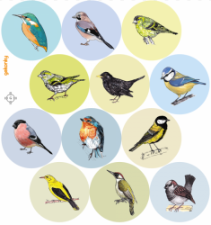 Little Happy Dots: Birds, reusable fabric wall decals