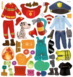 Firefighter, policeman, gardener, Prom dresses for the dress-up doll