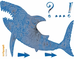 Maze Shark, decal for fabric 