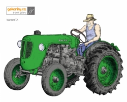 Tractor, green, decal for fabric