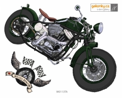 motorcycle green, decal for fabric