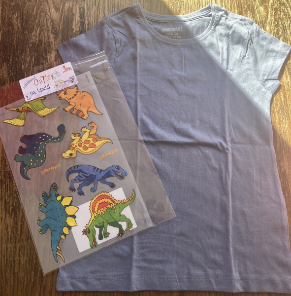 Dinosaurs, decal for fabric - two sheets in package