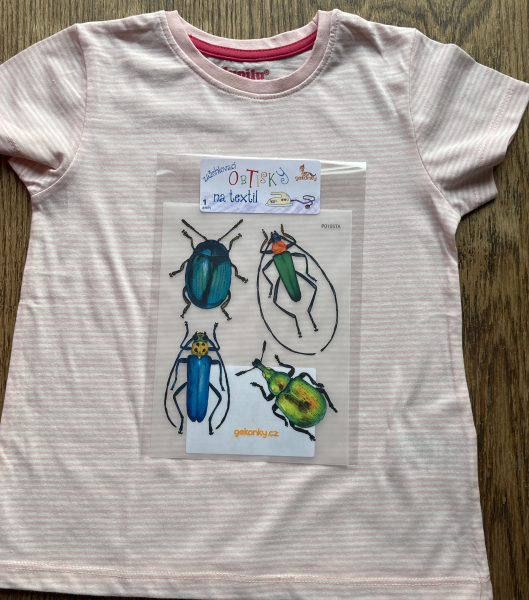 Beetles, decal for fabric