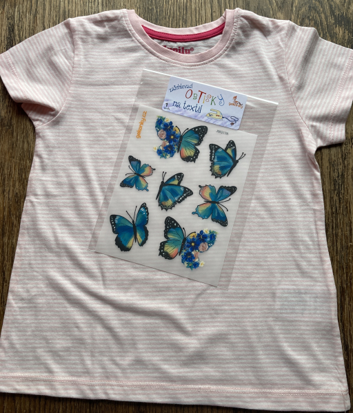 Flower Butterflies, decal for fabric