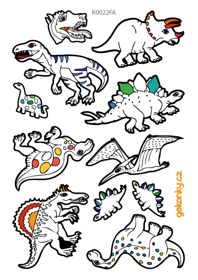 Dinosauři, FLUORESCENTNÍ dočasné tetování